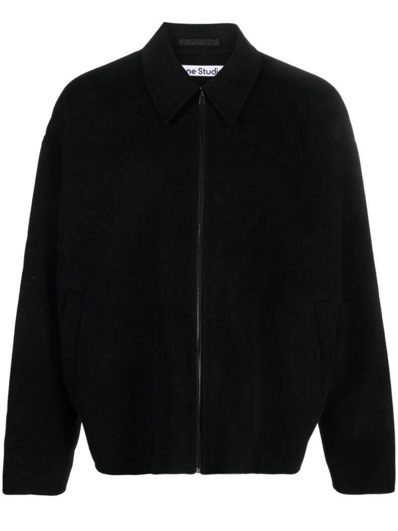 Acne Studios zip-up wool shirt jacket - Black von Acne Studios