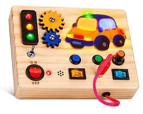 Busy Board Auto-lichtschalter Spielzeug, Baby Activity Board Holzspielzeug Sensorisches Unisex Multicolor ONE SIZE von Activity-board