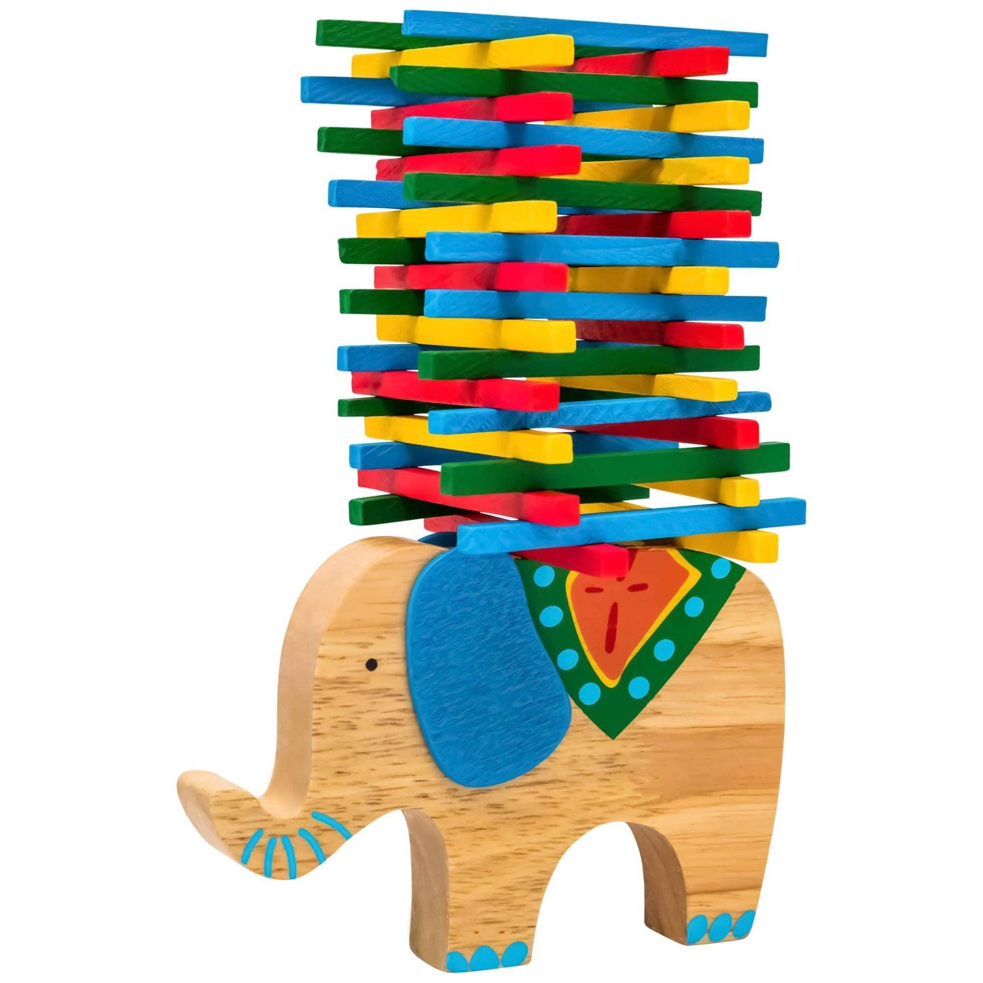 Elefant Stapel Spielzeug Aus Holz Zum Geschicklichkeit Lernen Mit Stäbchen Bunt/natur Unisex Multicolor ONE SIZE von Activity-board