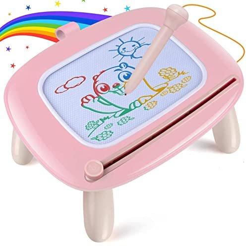 Activity-board - Magnetische Maltafel Zaubertafel für Kinder, Bunte Löschbare Magnettafel Zeichentafel mit Beinen, Pink von Activity-board