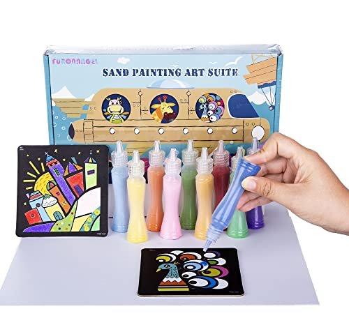 Activity-board - Packs Sand Malerei Karten Kunst Kinder Färbung DIY Papier Craft Kit mit 10 Flaschen Sand, One Size, Multicolor von Activity-board