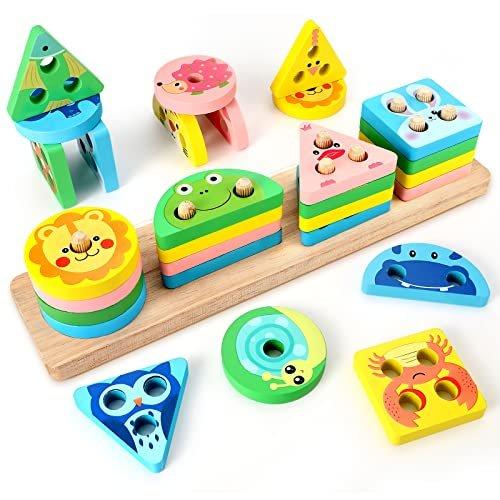 Sortier- Und Stapelspielzeug Aus Holz Für Kleinkinder, Pädagogisches Sensorisches Spielzeug, Unisex Multicolor ONE SIZE von Activity-board