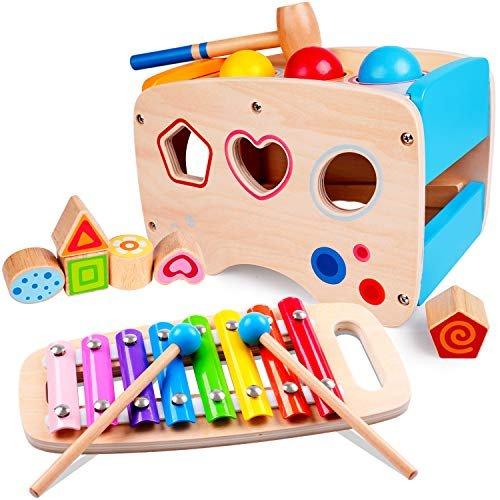 Xylophon Und Hammerspiel Spielzeug Ab 1 Jahr, 3 In 1 Pädagogisches Vorschullernen Musikspielzeug Unisex Multicolor ONE SIZE von Activity-board