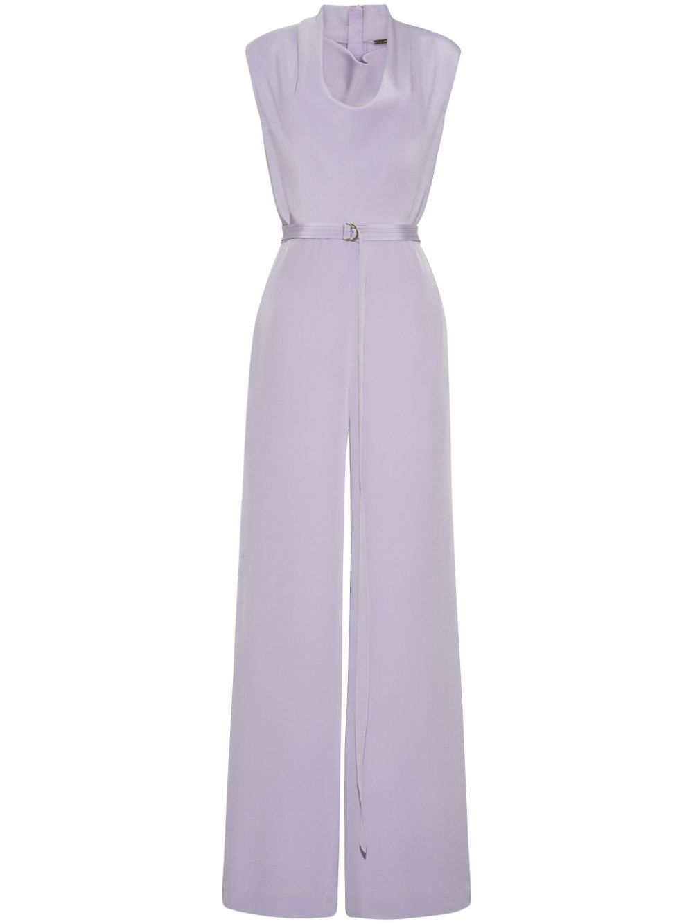 Adam Lippes Blythe silk-crepe belted jumpsuit - Purple von Adam Lippes