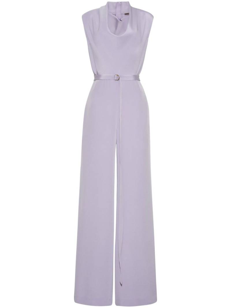 Adam Lippes Blythe silk-crepe belted jumpsuit - Purple von Adam Lippes