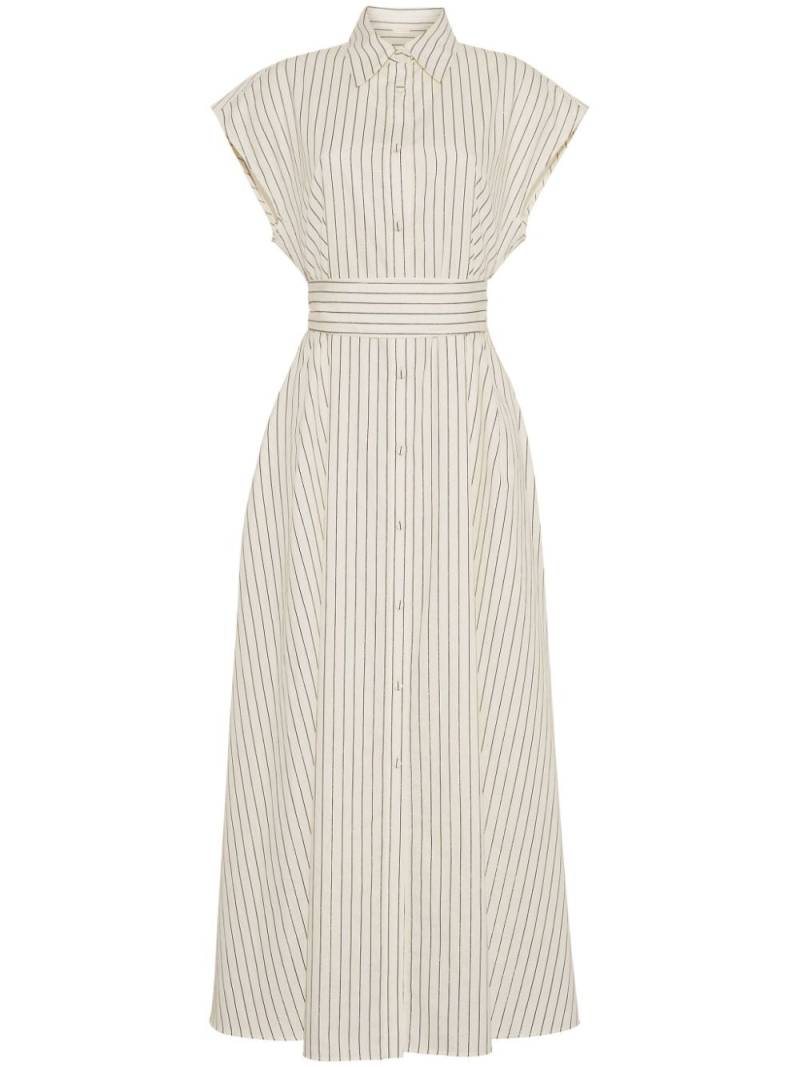 Adam Lippes Dejeuner striped cotton shirtdress - White von Adam Lippes