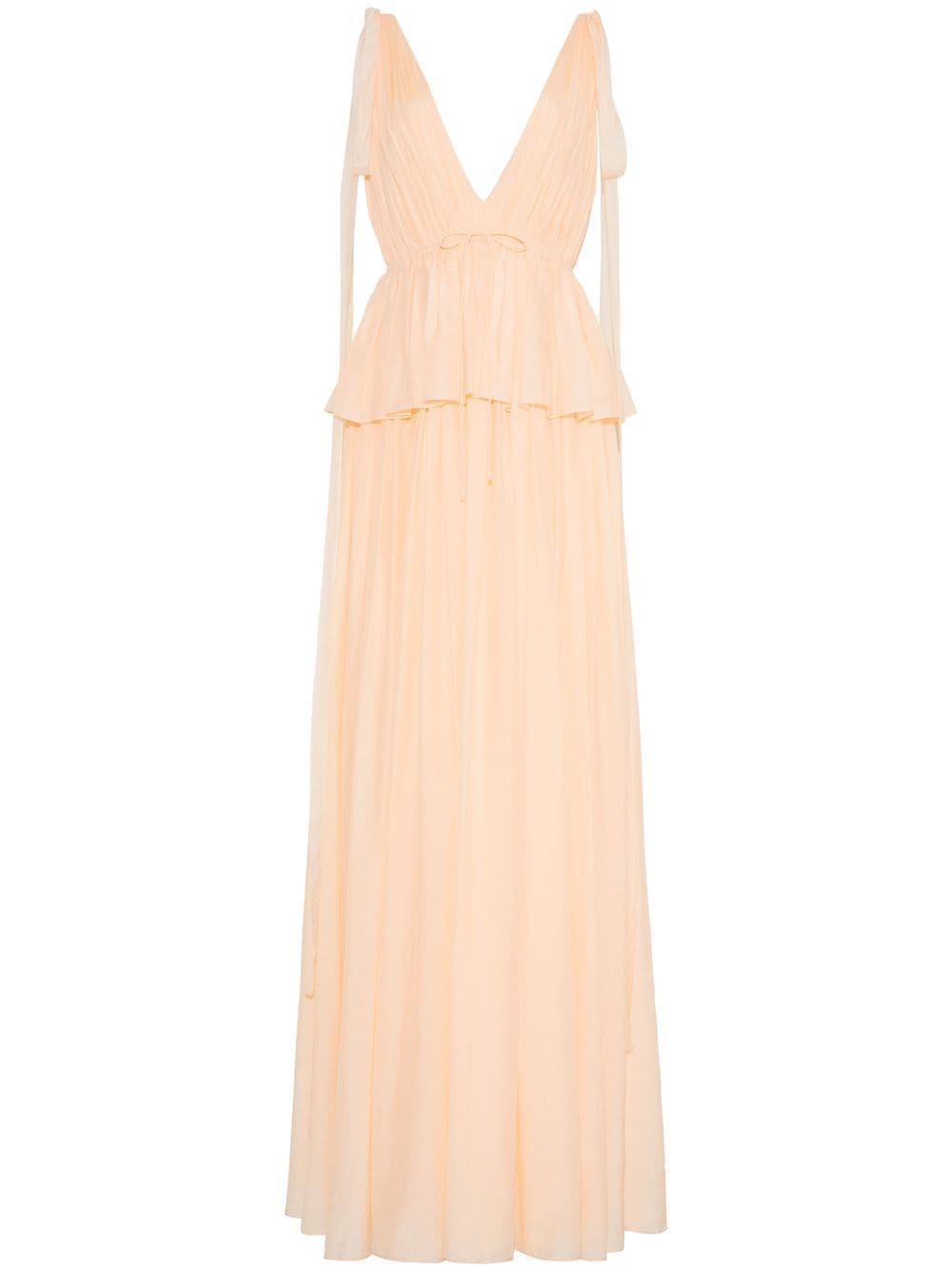 Adam Lippes Dendur ruffled V-neck gown - Neutrals von Adam Lippes