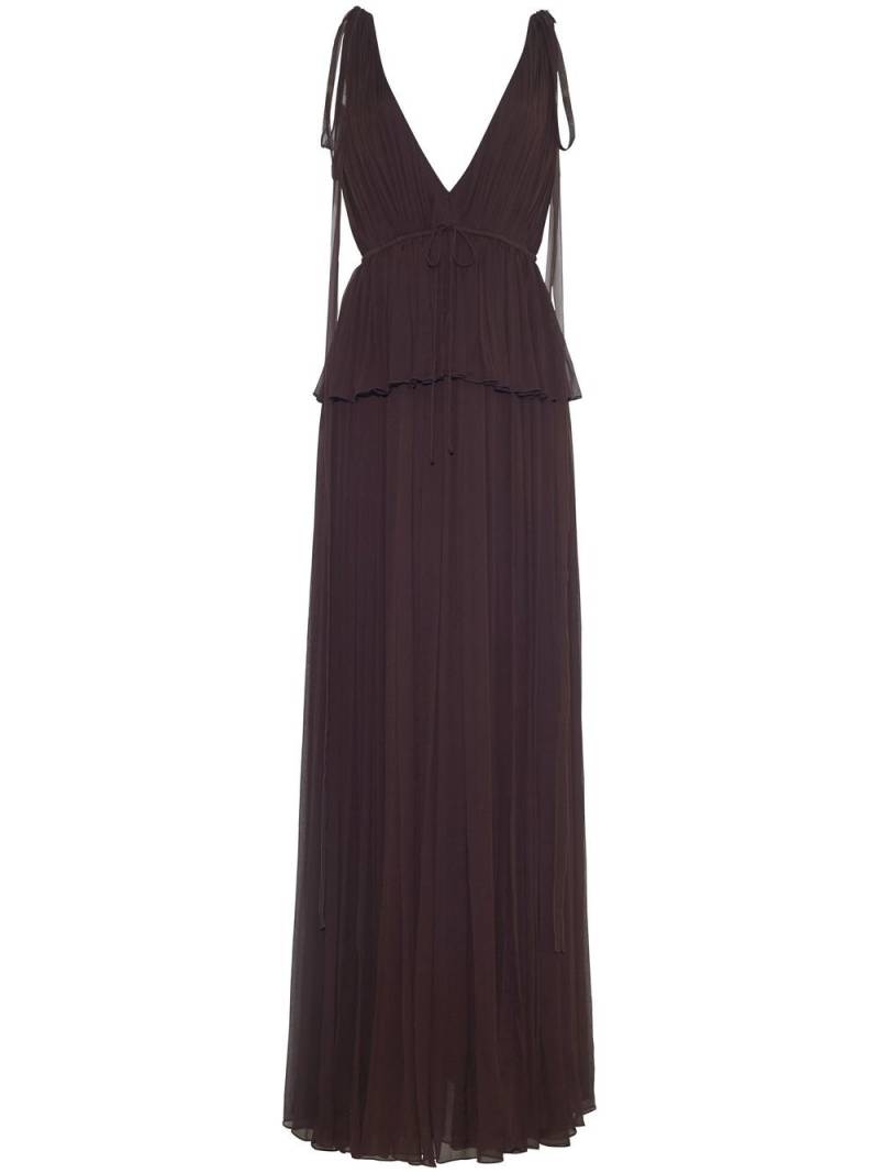 Adam Lippes Dendur ruffled silk gown - Brown von Adam Lippes