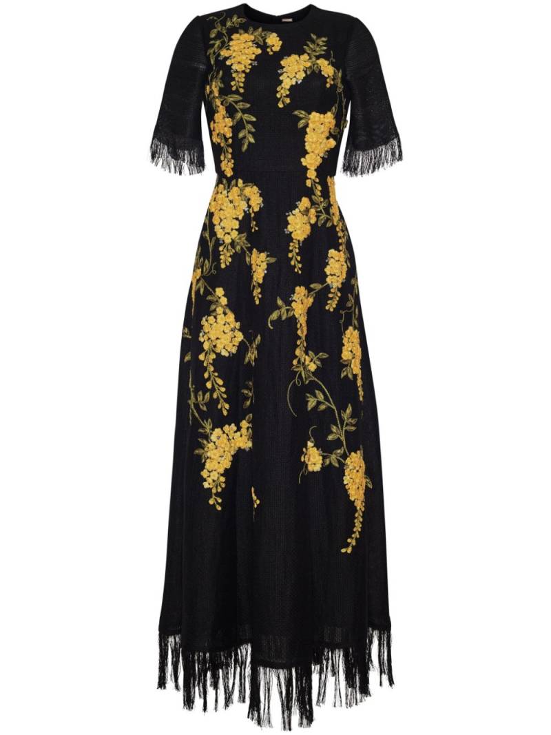 Adam Lippes Eloise embroidered maxi dress - Black von Adam Lippes