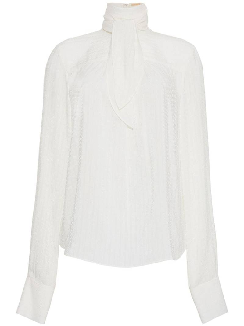 Adam Lippes Leigh Petite Point-jacquard blouse - White von Adam Lippes