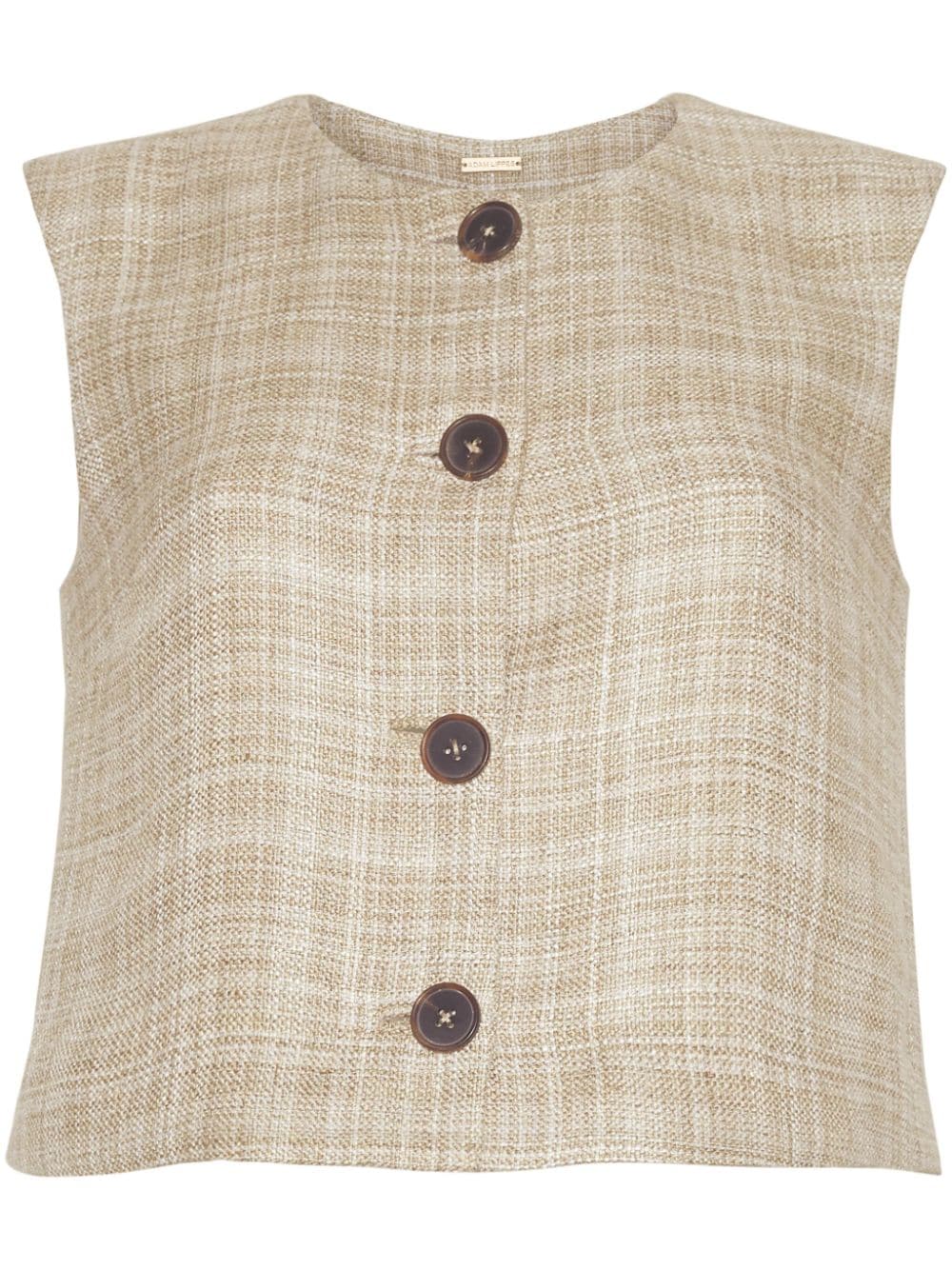 Adam Lippes Remo plaid-check vest - Neutrals von Adam Lippes