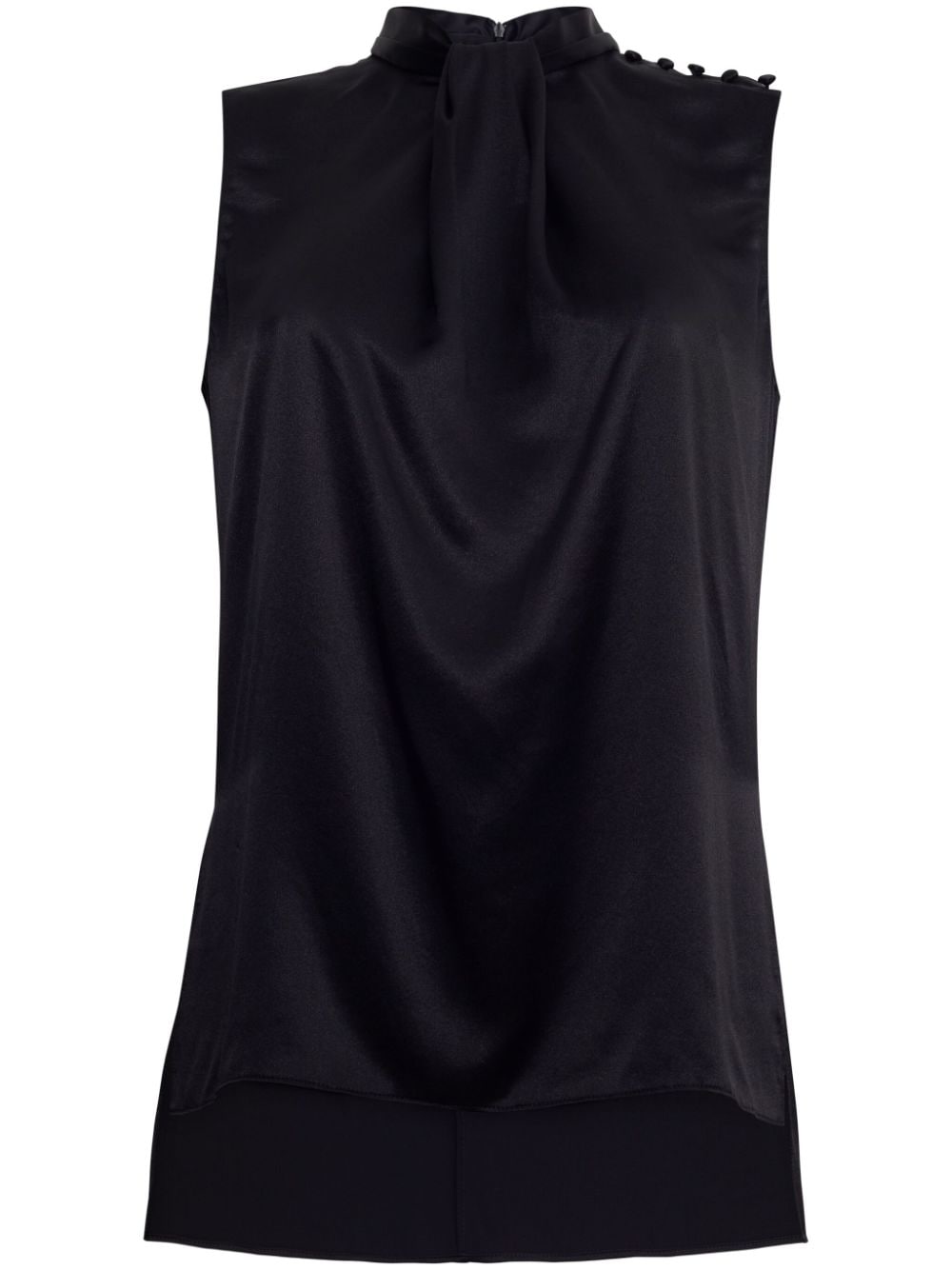 Adam Lippes draped silk-charmeuse blouse - Black von Adam Lippes