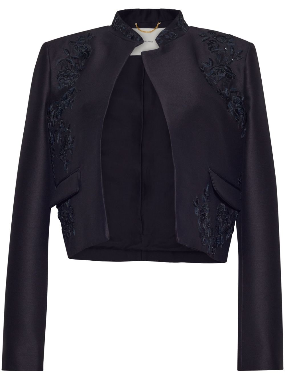 Adam Lippes embroidered Radzimir wool bolero - Black von Adam Lippes