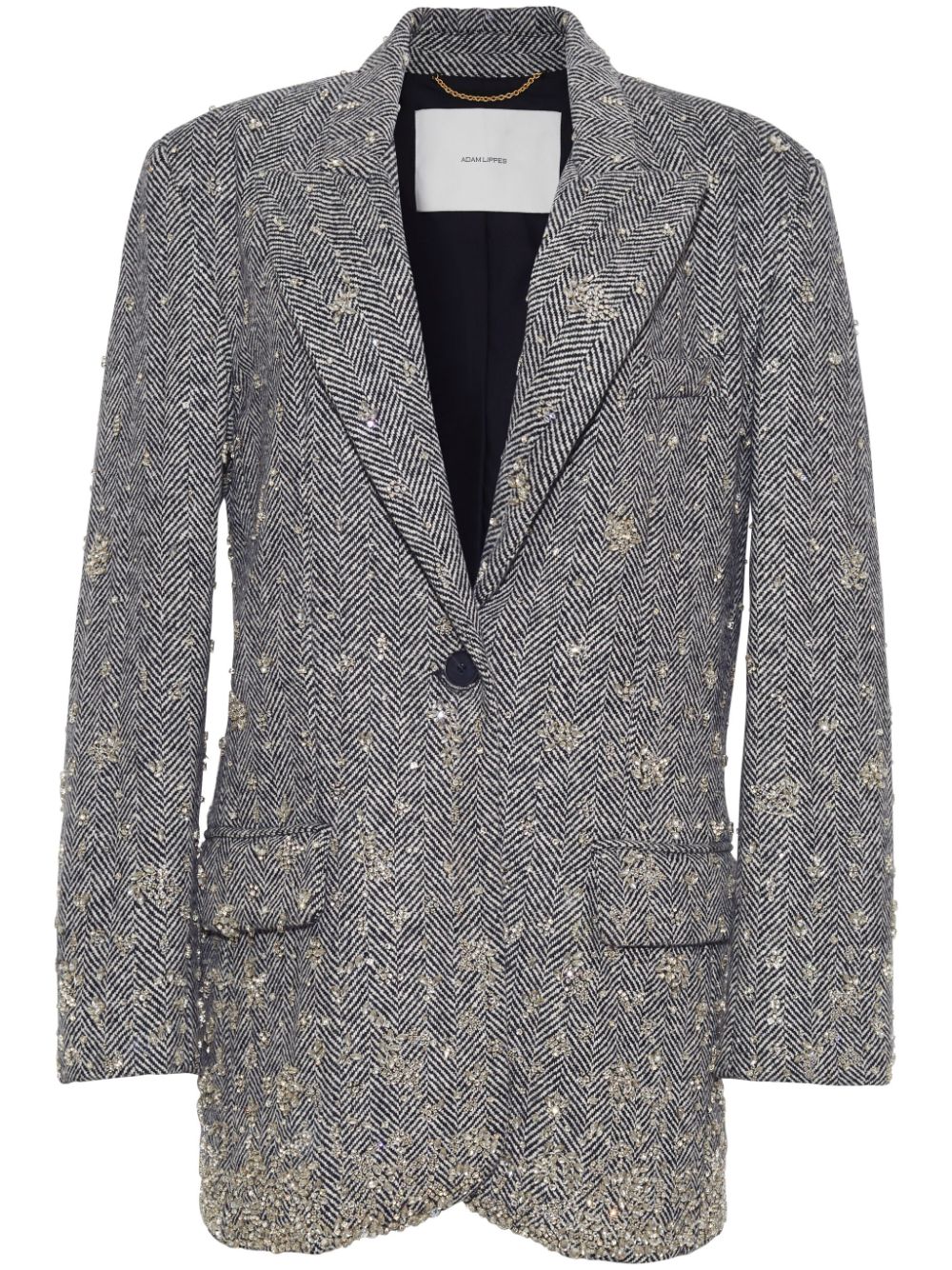 Adam Lippes embroidered herringbone blazer - Black von Adam Lippes