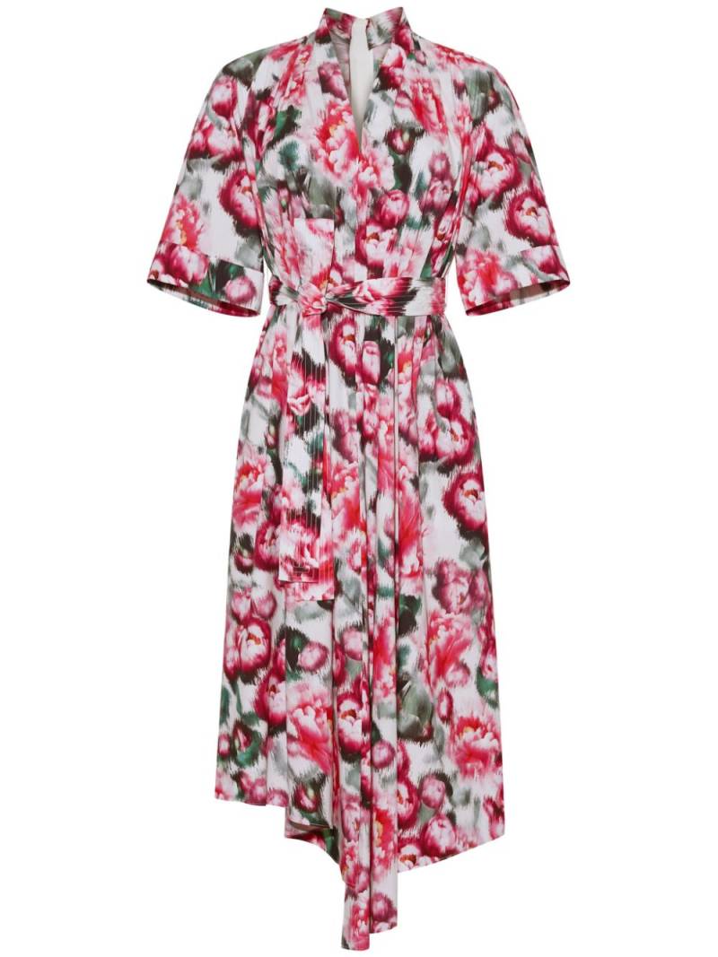 Adam Lippes floral-print asymmetric midi dress - White von Adam Lippes