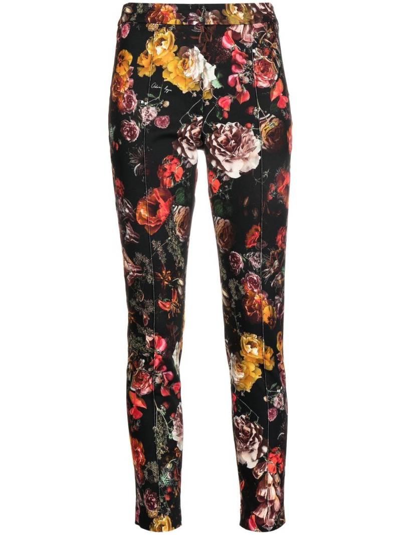 Adam Lippes floral-print cotton-twill trousers - Black von Adam Lippes