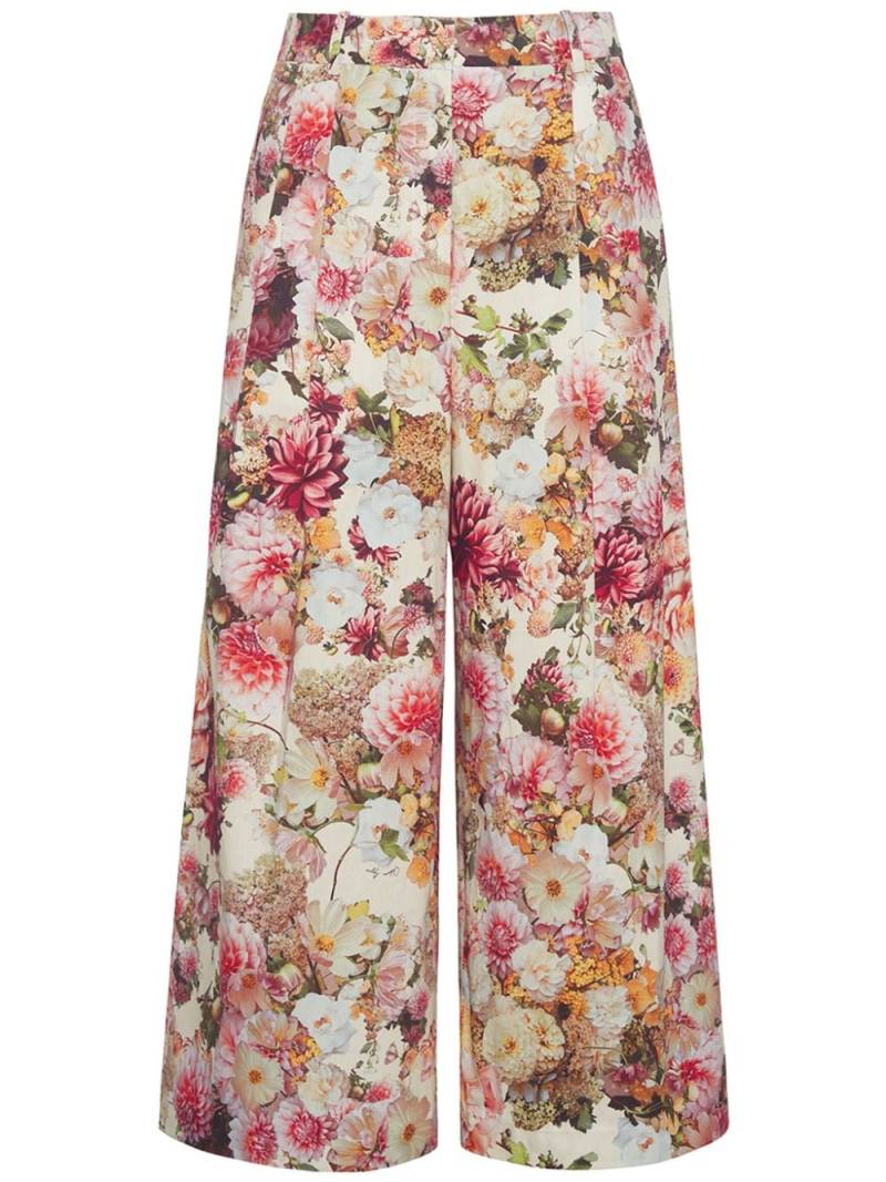 Adam Lippes floral-print culotte trousers - White von Adam Lippes