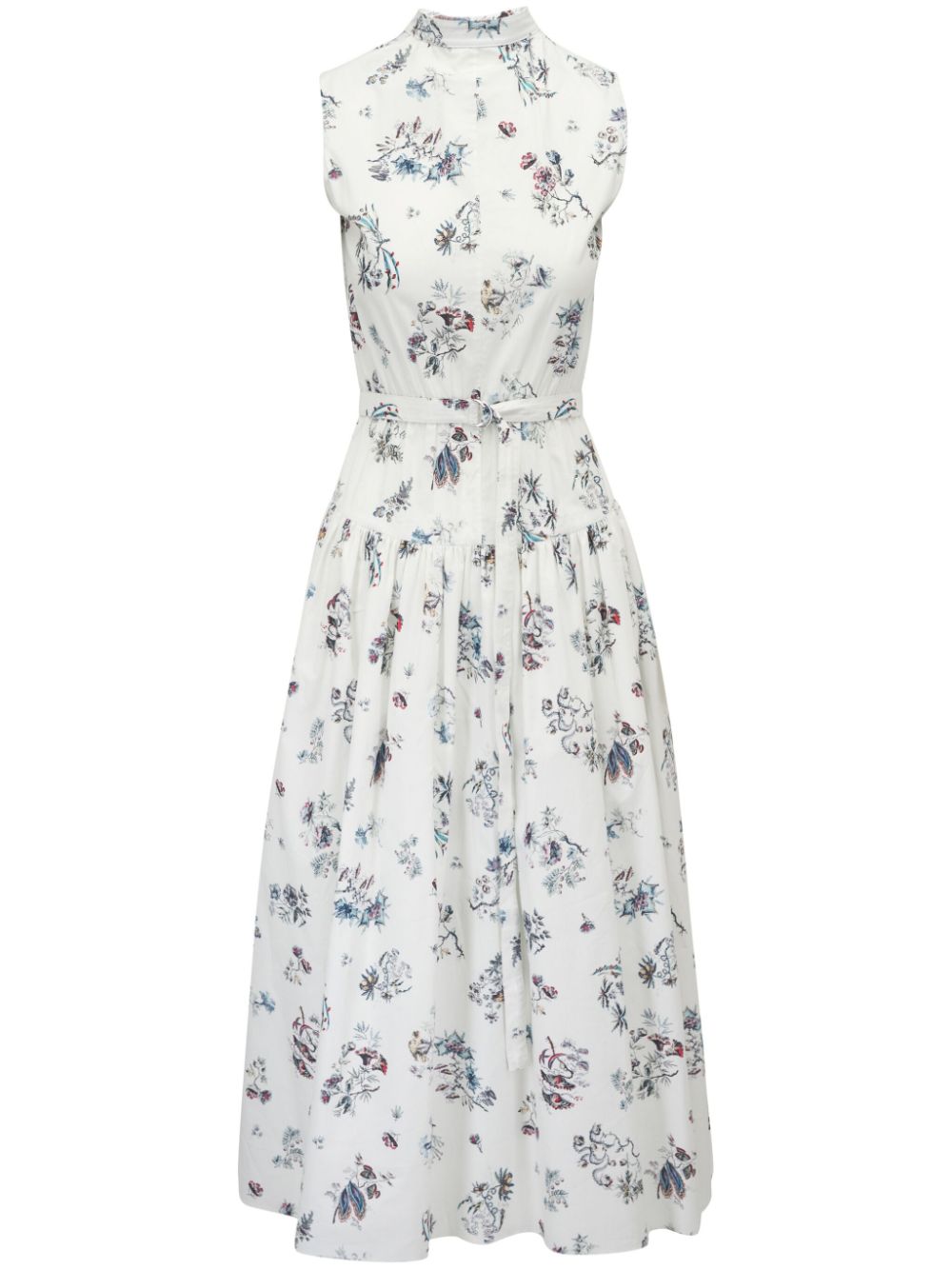 Adam Lippes floral-print midi dress - White von Adam Lippes