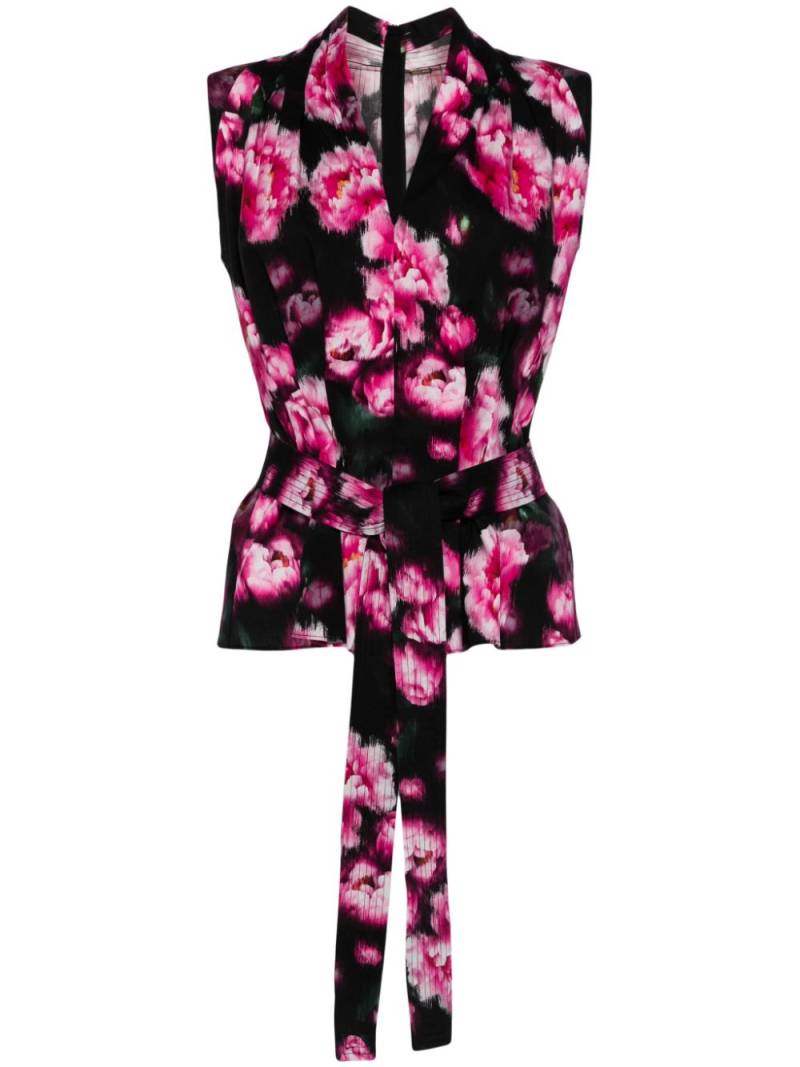 Adam Lippes floral-print sleeveless shirt - Black von Adam Lippes