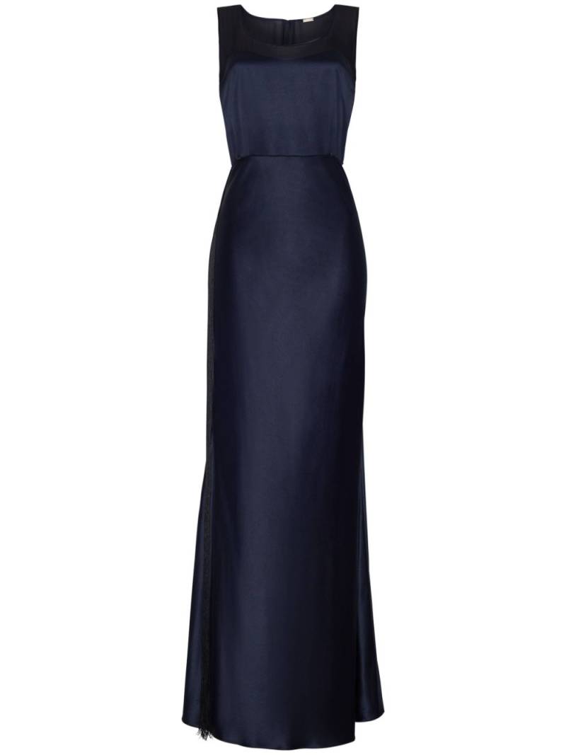 Adam Lippes fringed silk gown - Blue von Adam Lippes