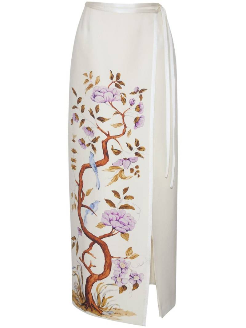 Adam Lippes graphic-print wrap skirt - White von Adam Lippes