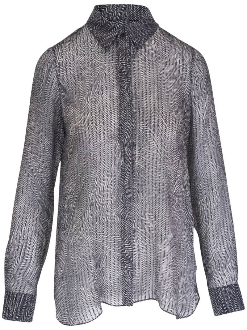 Adam Lippes herringbone-pattern shirt - Black von Adam Lippes