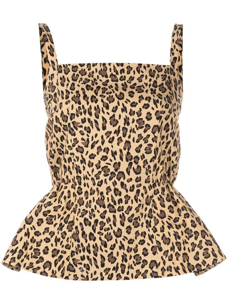 Adam Lippes leopard-print peplum vest top - Brown von Adam Lippes