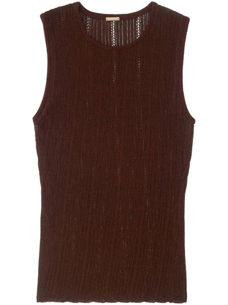 Adam Lippes metallic-yarn rib-knit shell top - Brown von Adam Lippes