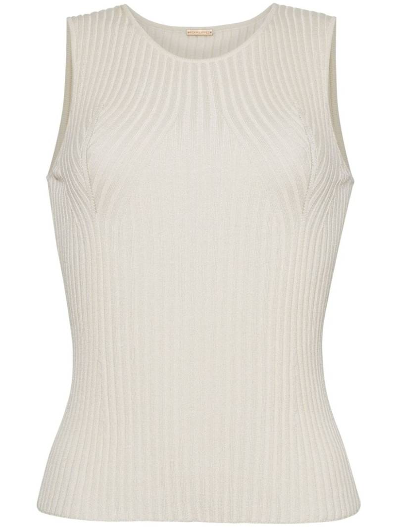 Adam Lippes perforated-embellished ribbed-knit top - White von Adam Lippes