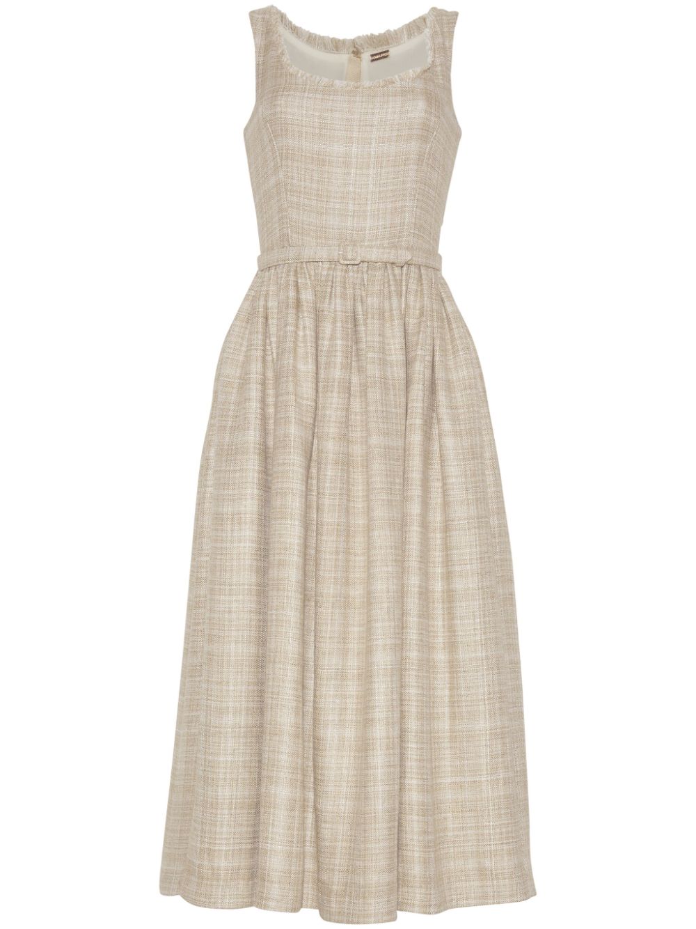 Adam Lippes plaid-print midi dress - Neutrals von Adam Lippes