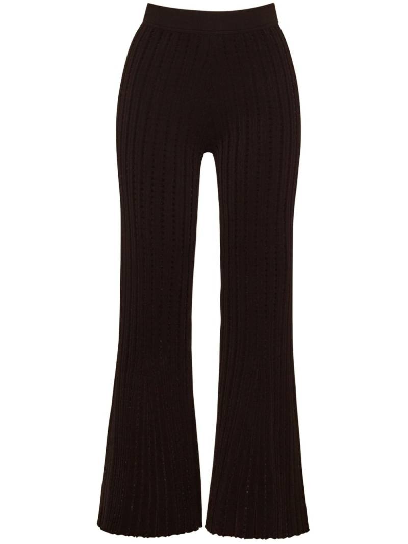 Adam Lippes pointelle knit cropped trousers - Black von Adam Lippes