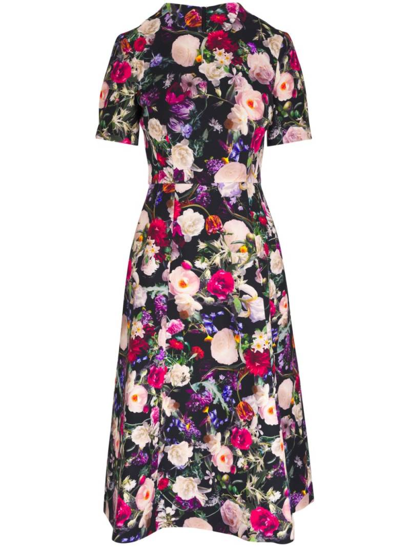 Adam Lippes rose-print midi dress - Black von Adam Lippes