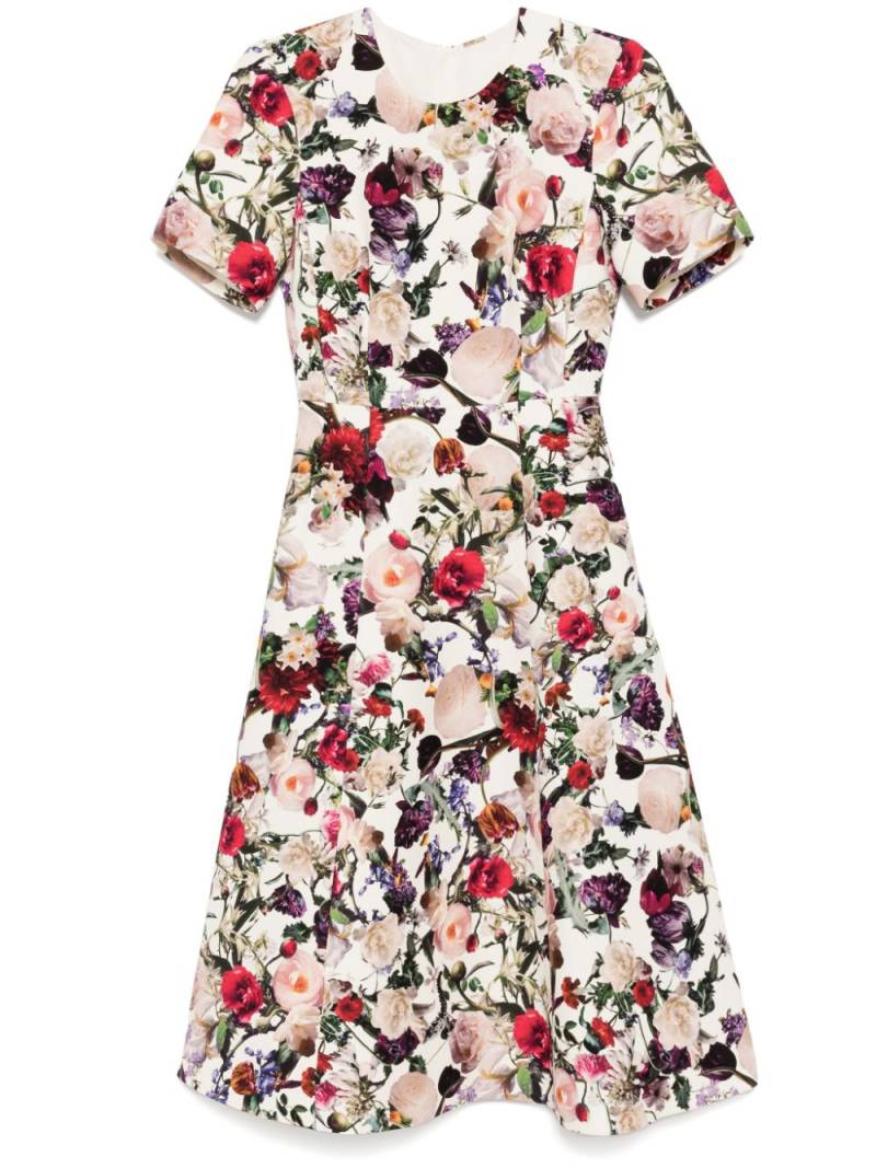 Adam Lippes rose-print midi dress - Neutrals von Adam Lippes