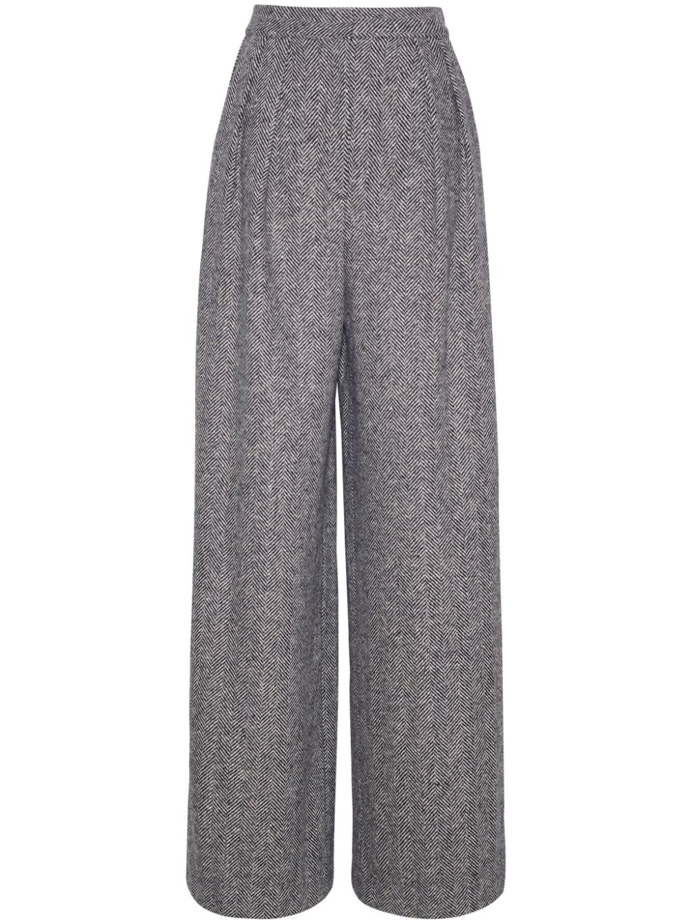 Adam Lippes wool herringbone trousers - Black von Adam Lippes