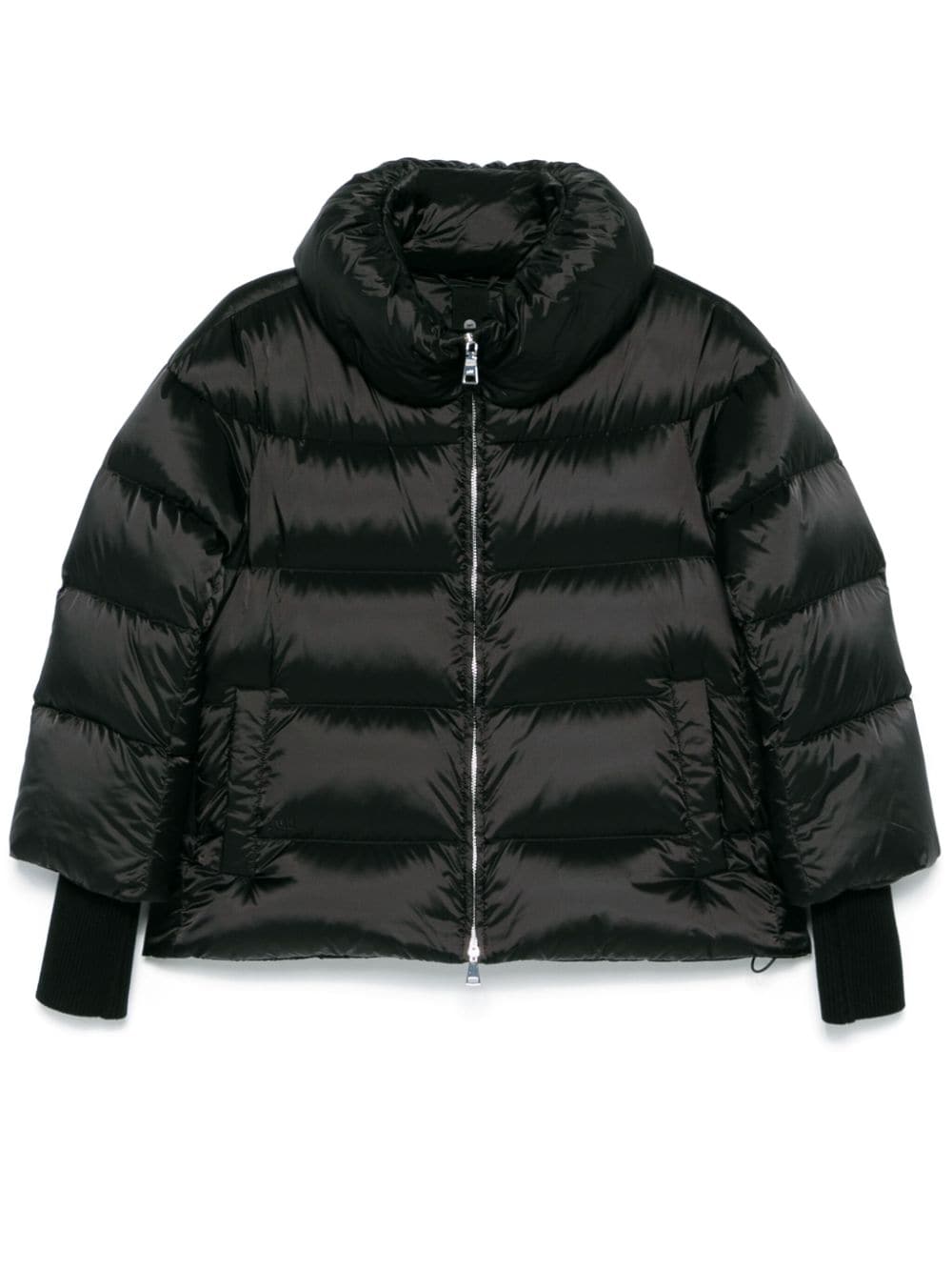 Add ribbed-cuffs puffer jacket - Black von Add