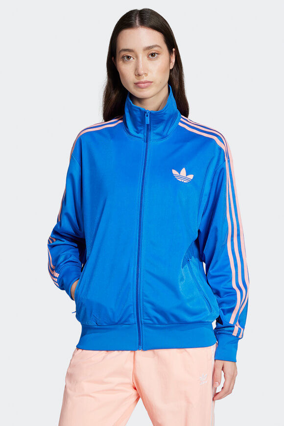 Adidas Originals Adicolor Classic Firebird Oversize Trainingsjacke | Blue + Semi Pink Spark | Damen  | L von Adidas Originals