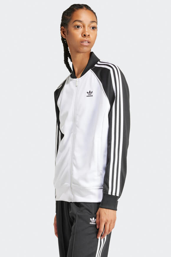 Adidas Originals Adicolor Trainingsjacke | White + Black | Damen  | L von Adidas Originals