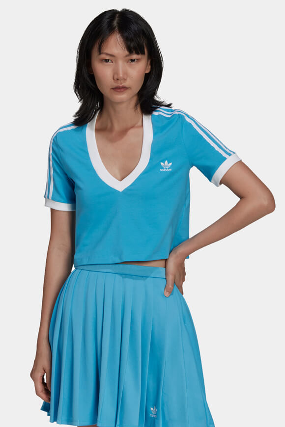 Adidas Originals Crop T-Shirt | App Sky Rush | Damen  | 32 von Adidas Originals