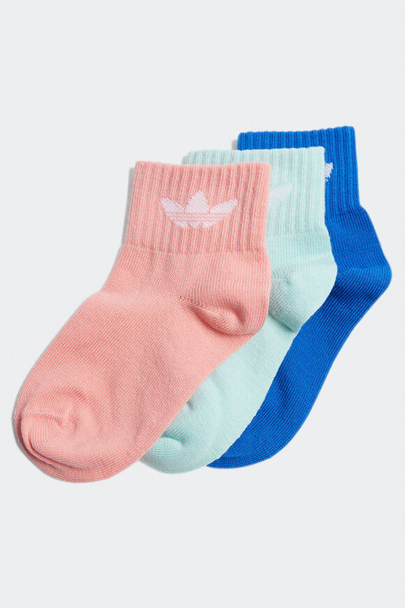 Adidas Originals Dreierpack Socken | Semi Pink Spark + Blue + Semi Flash Aqua | Mädchen  | EU31-33 von Adidas Originals