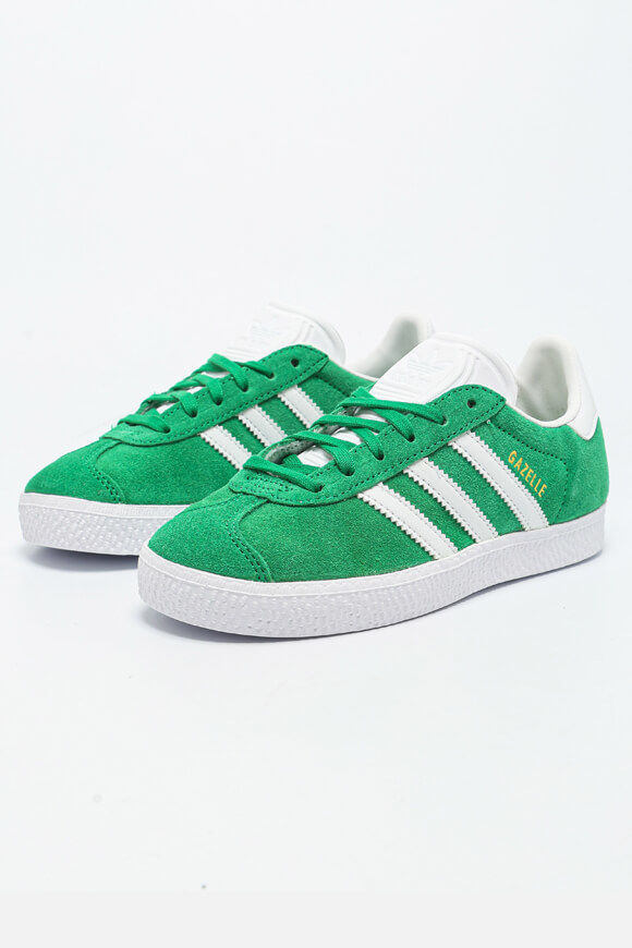 Adidas Originals Gazelle Kids Sneaker | Green + Cloud White + Gold Metallic | Jungen  | EU32 von Adidas Originals