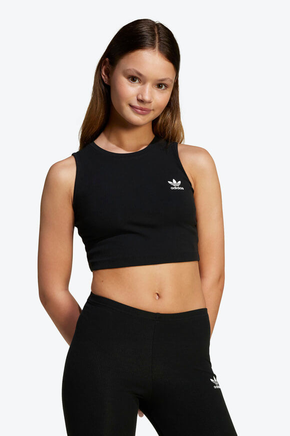 Adidas Originals Geripptes Crop Tanktop | Black | Mädchen  | 146 von Adidas Originals