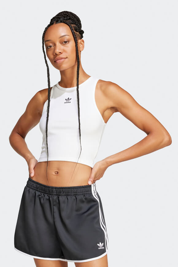 Adidas Originals Geripptes Crop Tanktop | White | Damen  | L von Adidas Originals