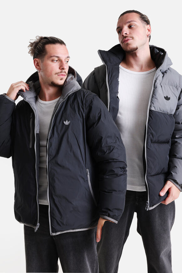 Adidas Originals Puffer Wende-Daunenjacke / -Gilet | Grey Four + Black | Herren  | L von Adidas Originals