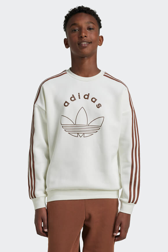 Adidas Originals Sweatshirt | Off White + Preloved Brown | Jungen  | 152 von Adidas Originals