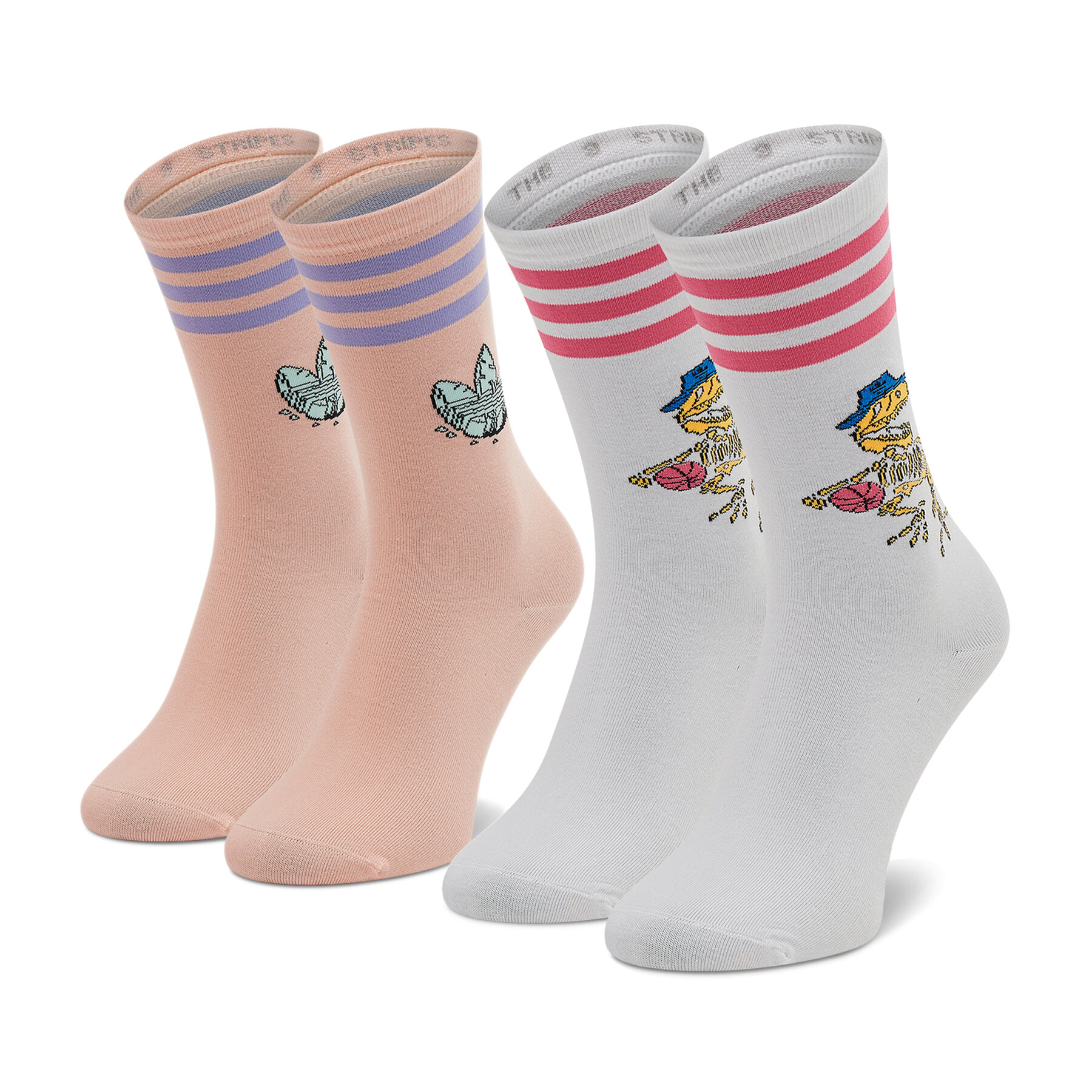 2er-Set hohe Unisex-Socken adidas Fun Graphic 2pp H32423 Weiß von Adidas