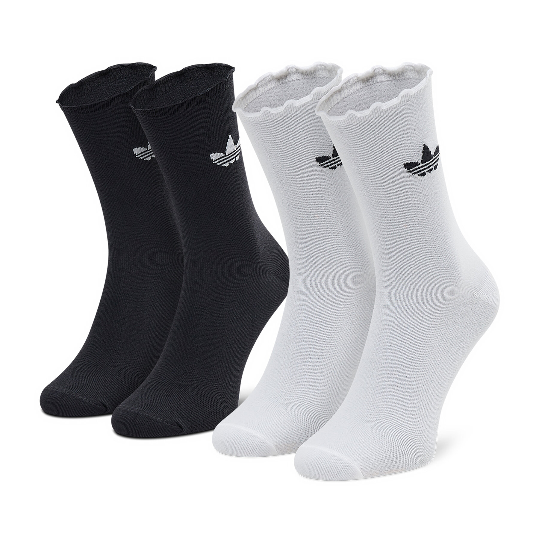 2er-Set hohe Unisex-Socken adidas Ruffle Crw 2Pp HC9532 Schwarz von Adidas