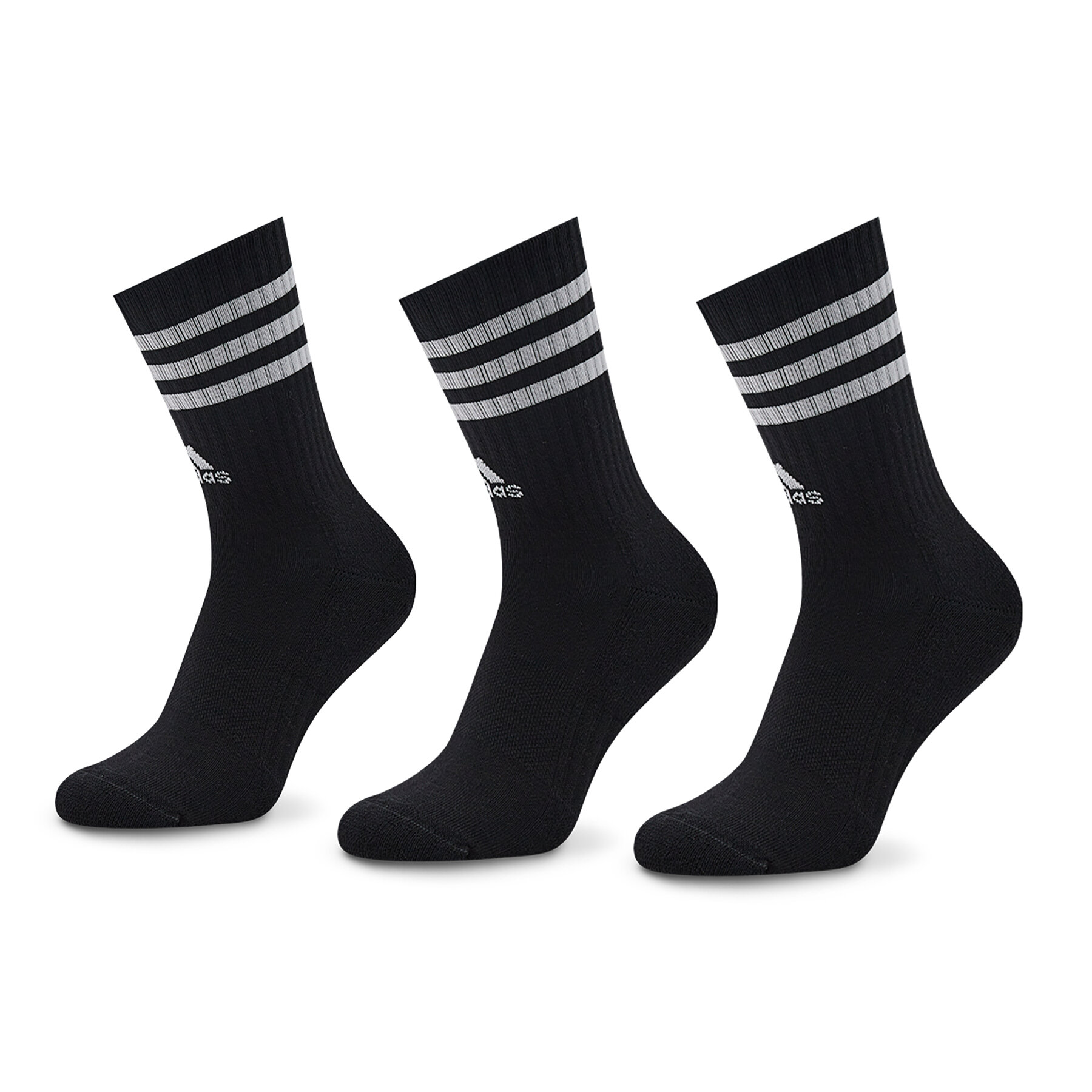 Hohe Unisex-Socken adidas 3-Stripes Cushioned Crew Socks 3 Pairs IC1321 Schwarz von Adidas