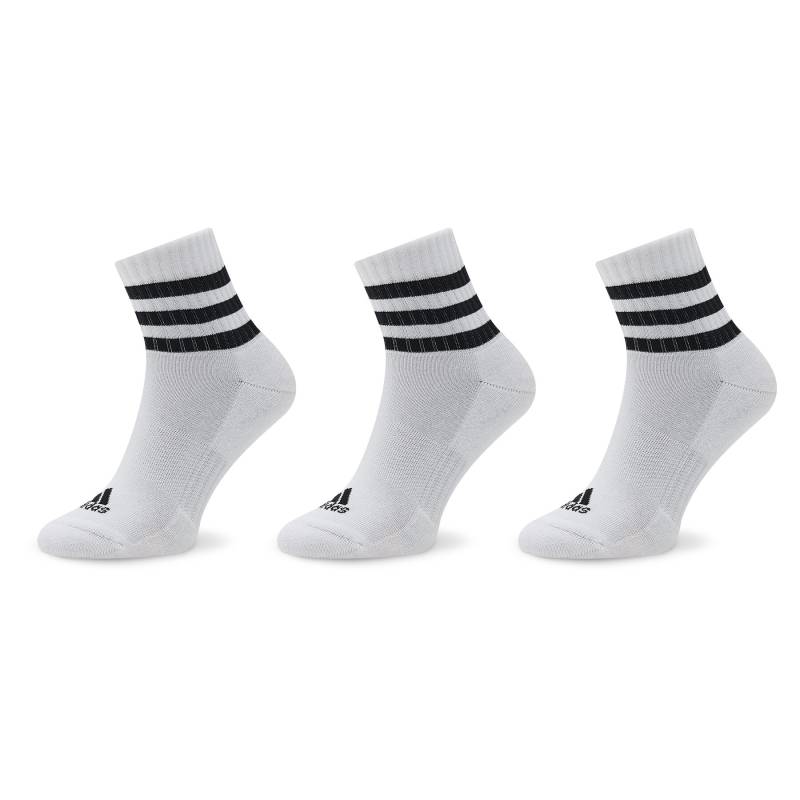 Niedrige Unisex Socken adidas 3-Stripes Cushioned Sportswear Mid-Cut Socks 3 Pairs HT3456 Weiß von Adidas