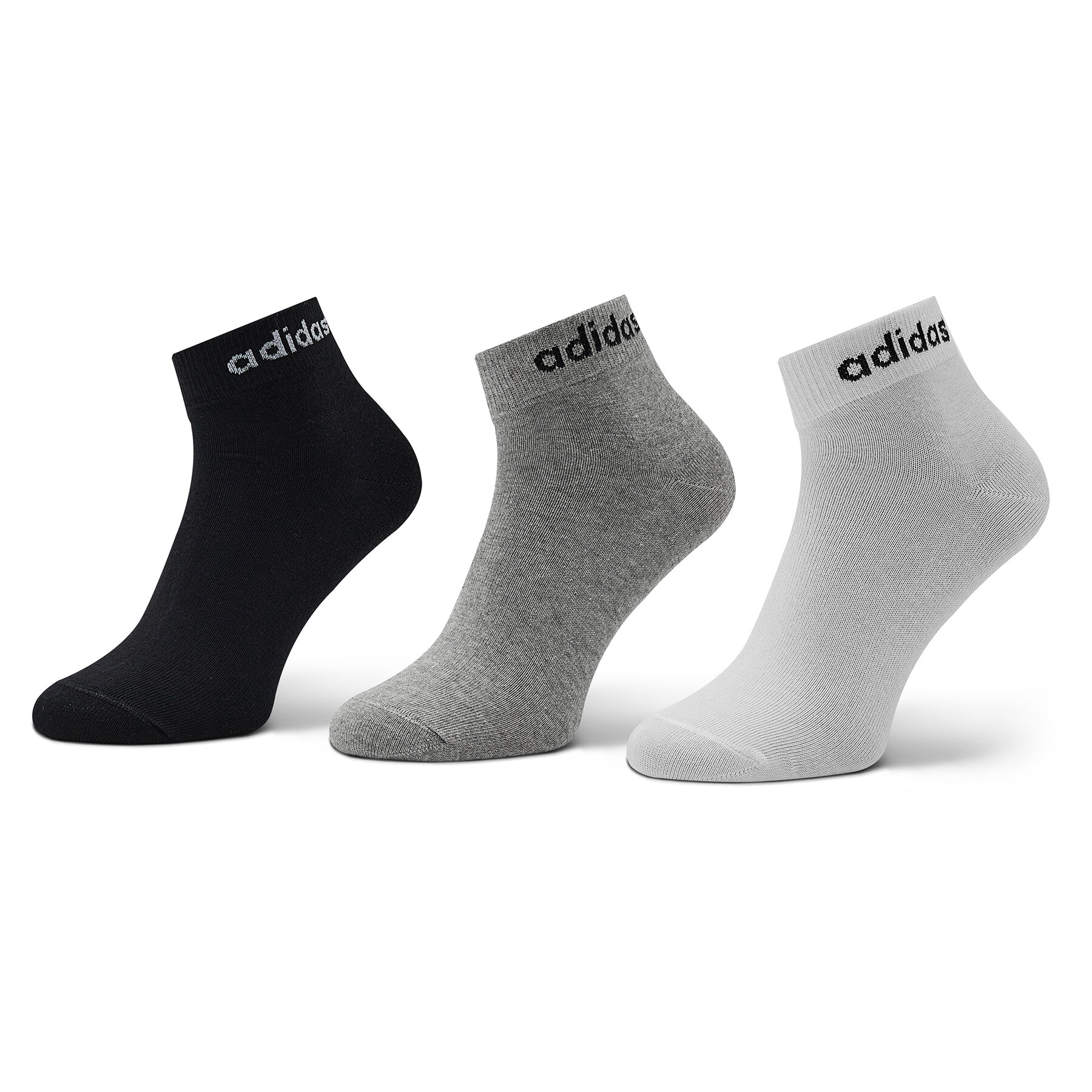 Niedrige Unisex Socken adidas Think Linear Ankle Socks 3 Pairs IC1306 Grau von Adidas