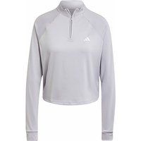 ADIDAS Damen Fitness Zipshirt Train Essentials Minimal Branding 1/4-Zip  grau | L von Adidas